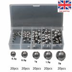 100Pcs Fishing Sinker Split Lead Shot Sinker Round Bite Lead Weight Tackle Box