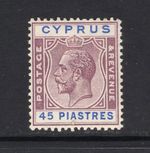 M8115 Cyprus 1924 SG116 - 45pi purple & blue.