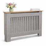 NEW! Medium Grey Wooden Slatted Grill Radiator Cover MDF Cabinet