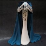 Ertugrul/Ottoman Blue Crown And Turqois Jeweled Hijab/Headdress - Women's Medium