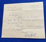 Diana Dors Signed  Letter  10 Burnsall Street  london SW3 - Diana Dors Ltd