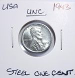 @@@ A SUPERB USA  UNC 1943 STEEL ONE CENT ,@@@