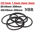 CS 1/1.5/2/3mm O-Rings Nitrile Rubber NBR Oil Sealing Black Gasket ID 44mm-300mm