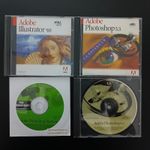 Vintage Mac Software Bundle Original Adobe Photoshop 5.5 CD ROM Illustrator 9.0