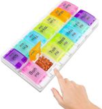 Weekly Pill Organizer AM PM 7 Day Medicine Box Large Easy Open Travel Case UK