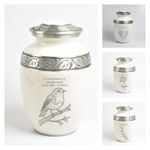Cremation Urn Aluminum -6"and 8" Child/Partial Ashes Secure Lid Memorial
