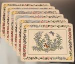 6 Vintage Royal Worcester Botanical Rosemary & Butterflies Placemats Boxed Mats