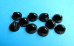 10, Black, Push On Rubber Pin Badge Backs / Tie Tac Fixings