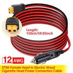 XT60 Car Charger Cable 12V 24V For EcoFlow Bluetti Anker Portable Power Station