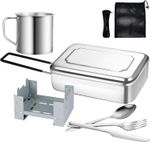 Camping Mess Tin, 8-Piece Mess Tins for Camping, Features Mess Tins, Cutlery Set