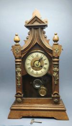 Antique Gingerbread/  Kitchen Shelf Clock Brass Cherub Mounts For Repaire