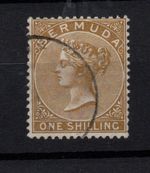 Bermuda QV 1893 1/- yellow brown SG29 good used WS30888