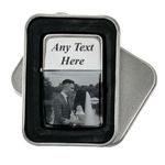 Personalised Silver Photo & Text Laser Engraved Lighter Christmas Valentine Gift