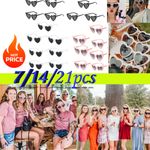 7-21pcs Heart Shape Sunglasses for Bridal Shower Photo Props Gift Party UK 2025