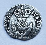 KING CHARLES I SCOTTISH HAMMERED SILVER 20 PENCE
