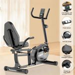 Exercise Training Workout Stationary Recumbent Bike 16-Level Magnetic Resistance