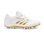 adidas Adizero Stabile Low AC 75 Baseball Cleats Metal - White Gold - UK 6 - 9
