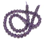 Purple Amethyst Beads Plain Round 6mm Strand Of 60+