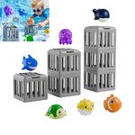 Children's Pool Diving Toys Set - Cute Sea Animal Pool Toys with Cage,Underwater