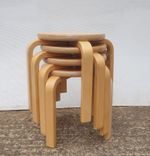4 x Alvar Aalto Style Ikea Frosta  Childs Stools / Plant Stands / Nest Of Tables