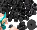 25 X  Butterfly Clutch Rubber Pin Backs Replacement Badge Findings Jewellery