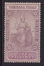 TRINIDAD & TOBAGO-1921 5/- Dull Purple & Purple.  mounted mint Sg 213