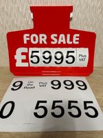 Car For Sales Signs/Price Boards + Numbers Display (RED) Sun Visor X 1