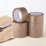 12 x Strong Brown Tape Parcel Packing Tape 48MM x 66M Box Sealing Rolls Tapes