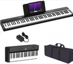 OYAYO 88 Key Folding Piano Keyboard Full Size Semi Weighted Portable Digital Set
