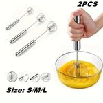 Semi-Automatic Egg Whisk Hand Push Egg Beater Stainless Steel Blender Mixer
