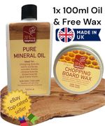 Pure Mineral Oil/ Chopping Board Oil 20 Trees 100% Food Safe 100ml With Free Wax