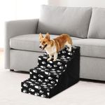 Sturdy 4-Step Pet Stairs 60X40X15cm - Ideal for Small Dogs & Cats, Black