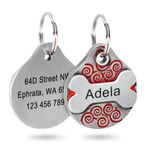 Custom Engraved Pet ID Tag - Round Stainless Steel Dog Cat Bone Tag