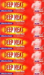 6 X DEEP HEAT CREAM RUB 100G. FAST RELEIF FOR MUSCULAR ACHES AND PAINS.