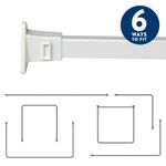 Croydex Shower Curtain Rail 6-Way Modular Curtain Pole Heavy Duty Brackets White
