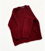 F&F Burgundy Waffle-Knit Textured Crew Neck Pullover Jumper Women’s XL