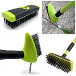 Telescopic 3 in 1 Cleaning & Weeding Garden Wire Brush Weed & Moss Removal Tools