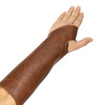 Archery Arm Guard, Adjustable Leather Bow Armguard, (Brown, Left Hand)