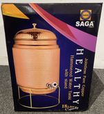 Pure Hammered Copper Water Dispenser With Stand 18 Ltr Copper Matka Tank Vessel