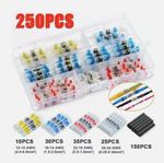 Waterproof Solder Seal Sleeve Heat Shrink Wire Connectors Butt Terminals 250Pcs