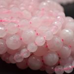 Rose Quartz Round FACETED Beads 6mm 8mm 10mm 15", for Jewellery Making