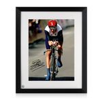 Sir Bradley Wiggins Signed Cycling Photo: London 2012. Framed