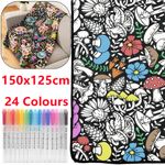 DIY Coloring Blanket with Markers -Color Your Own Blankets Cozy Home Decor Ideal