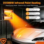 2600W Infrared Paint Curing Lamp for Drying Hot Paint Dryer Heating Lamp Heater.