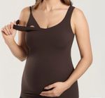 Momanda Natrelax V Neck Nursing Tank Top, M Size, Hot fudge brown