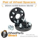 Bolt-On Wheel Spacers (2) 4x100 54.1 20mm for Mazda MX-5 [Mk2] 98-05