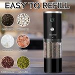 Electric USB Rechargeable One-click Automatic Salt and Pepper Grinder - Black