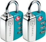 Go Travel TSA Luggage Lock - Sentry 3-Dial Combination, Twin Pack