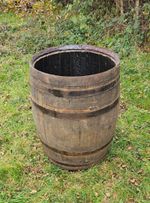 OPEN TOP LARGE WIDE OAK WHISKY BARREL GARDEN PLANTER CASK TREE SHRUB RUSTIC