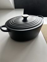 Le Creuset 29 Lidded Black Cast Iron Oval Casserole Dutch Oven Dish W28cm H10cm